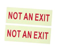 NOLITOY 2pcs Luminous Not an Exit Safety Signs Self-Adhesive Door Stickers for Wall Mounting Visible in Low Light Bold Warning Text for Emergency Guidance