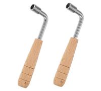 NOLITOY 2pcs Lyre Harp Tuning Wrench Handle for Precise String Adjustment Wood and Stainless Steel Construction Compatible with Hexagonal Wooden Tuning Keys for Harps and Harpsichord
