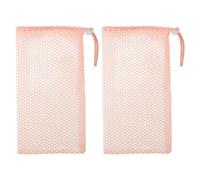 NOLITOY 2pcs Mesh Ballet Pointe Shoe Bags for Dance Shoes Storage, Breathable Polyester Drawstring Pouch Reduces Odors, for Ballet Studio and Dance Classes, Pink
