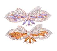 NOLITOY 2pcs Metal Butterfly Hair Claw Clips with Rhinestone Crystals Elegant Sparkling Barrettes for Women Wedding Party and Everyday Hair Accessories