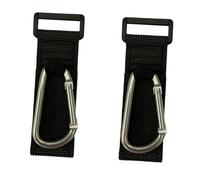 NOLITOY 2pcs Metal D-Shaped Stroller Hooks for Pushchair and Buggy, Silver Pram Carabiner Clips with Mummy Bag Holder for Baby Stroller and Motorbike, Sturdy Hanging Hook Accessories