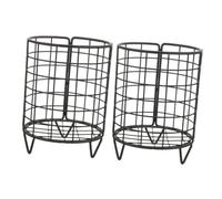 NOLITOY 2pcs Metal Rabbit Feeder Rack with Iron Frame Hanging Hay Holder for Small Animals Guinea Pigs and Bunnies Cage Accessory Matte Black
