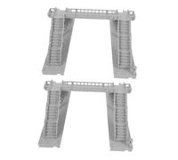 NOLITOY 2pcs Miniature Footbridge Model for Railway Layout DIY Architectural Building Realistic Overhead Pedestrian Bridge Compact Grey Sand Table Decor Educational Urban Planning