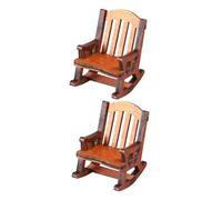 NOLITOY 2pcs Miniature Wooden Rocking Chair Realistic Dollhouse Furniture Decoration for Nursery Cabinets Desks with Authentic Vintage Style and Charming Detail