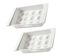 NOLITOY 2Pcs Multi-Grid Egg Container Drawer Fridge Storage Box for Food Preservation, Refrigerator Egg Holder Organizer Suitable for Freezer and under Cabinet Use