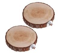 NOLITOY 2pcs Natural round Wooden Parrot Perch Platform for Bird Cage Suitable for Conures Cockatiels and Small Birds like Lovebirds and Parrotlets Wood Perch Stand