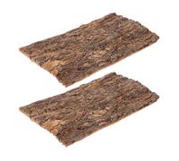 NOLITOY 2Pcs Natural Tree Bark Reptile Climbing Platform and Hideout for Snakes Lizards Pets Rough Texture Terrarium Decor Secure Habitat Accessory for Vivarium Enrichment