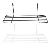 NOLITOY 2pcs Parrot Cage Perches with Black and White Trays - Iron Grid Wall Shelves for Indoor Bird Resting and Training - Flat Platform Stands for Conures, Budgies, and Small Pet Birds