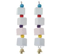 NOLITOY 2pcs Parrot Mineral Molar Chew Hanging String for Bird Cage Beak Grinding Plaything Random Color for Budgie Cockatiel African Grey Random Color