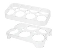 NOLITOY 2pcs Plastic Egg Storage Rack for Fridge Multi-grid Egg Holder for Refrigerator Organization and Preservation