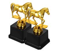NOLITOY 2pcs Plastic Gold Horse Trophy Cups Lightweight Prize Awards for Sports Competitions School Rewards Party Favors Indoor Outdoor Events