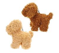 NOLITOY 2Pcs Plush Dog Pendant Keychains Cute Animal for Bag Decor Party Favors Soft Safe Material Adorable Dog Design Brown for Birthdays Festivals