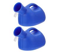 NOLITOY 2pcs Portable Chamber Pot for Men with 2000ml Large Capacity, Drop-Resistant Plastic Urinal Bottle with Lid, Easy to Carry Home Urine Bottle for Elderly and Male Users