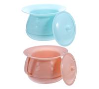 NOLITOY 2pcs Portable Chamber Pot with Lid for Adults and Thickened Urinal Bucket with Handle Lightweight Travel Toilet Pot for Home Camping Healthcare Use Easy to Clean