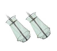 NOLITOY 2Pcs Portable Fishing Mesh Trap with Drawstring Collapsible Fish Cage for Ponds Reservoirs and Small Fish Conservation