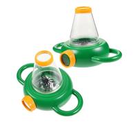 NOLITOY 2pcs Portable Magnifying Viewer Sturdy Plastic Insect Explorer with Magnifier Cover for Collecting and Observing Bugs Plants Rocks and Minerals