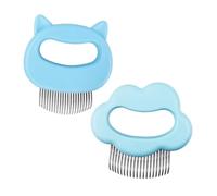 NOLITOY 2Pcs Portable Pet Hair Comb for Cats and Dogs High-density Curved Needle Brush for Deep Hair Removal and Massage Lightweight Grooming Tool for Shedding Control