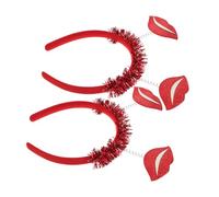 NOLITOY 2Pcs Red Lip-shape Headbands for Valentine's Day Wedding Party Hairbands with Firm Hold Hair Accessories for Women S Celebration and Photo Moments