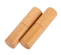 NOLITOY 2pcs Refillable Bamboo Lipstick Tubes Lightweight Portable Empty Lip Gloss Containers for DIY Lip Balm with Elegant Natural Bamboo Finish Compact Cosmetic Tubes for Travel and