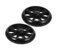 NOLITOY 2pcs Replacement Shopping Cart Wheels Black PU Compact Climbing Trolley Wheels for Grocery Carts Easy DIY Installation Versatile for Moving and Shopping