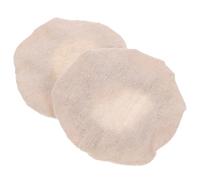 NOLITOY 2pcs Reusable Washable Beige Cloth Jar Covers Wide Mouth Mason Jar Lid Replacement for Household Storage and Fermentation