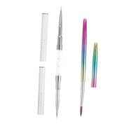 NOLITOY 2pcs Rhinestone Nail Brush Double-ended Nail Art Painting Tools for Manicure Flexible Comfortable Grip for Stunning Designs for Polish and Gel