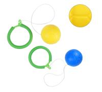 NOLITOY 2PCS Rotating Jump Rings Fitness Balls for Bouncy Single Foot Shot for Indoor Outdoor Exercise Fun Leisure Activity Accessories in Yellow and Blue Random Color