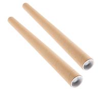 NOLITOY 2Pcs Round Kraft Paper Poster Storage Tubes with Caps, 3Cm Inner Diameter 2Mm Thick Mailing Tubes for Art, Blueprint, Painting, and Document Shipping in Office Use