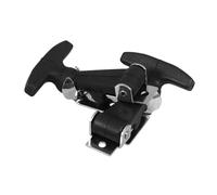 NOLITOY 2pcs Rubber Flexible T-Handle Hasp Latch with Shock Absorption for Toolbox Cabinet Vehicle Engine Hood Comfortable Grip and Easy Installation