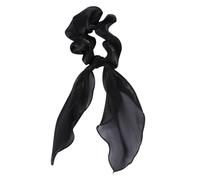 NOLITOY 2Pcs Satin Cloth Hair Ties Black Elastic Bowknot Long Ponytail Holders for Women Stylish Hair Accessories to Secure in Place