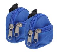 NOLITOY 2pcs Scale Miniature Doll Backpack with Zipper Portable Dollhouse School Bags Accessories for Mini Scenes Collectible Cute Blue Mini Backpacks for Dolls and Festival Decor