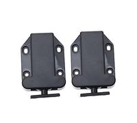 NOLITOY 2pcs Self Locking Door Catch for Cabinets and Push to Open Plastic Locking Device with Built in Spring Clip Durable Wardrobe Stopper and Cupboard Door Closer in Black Easy