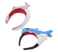 NOLITOY 2pcs Shark Headband for Ladies Cute Cartoon Animal Spa Hairband for Face Wash Makeup Stylish and Fun Hair Accessory with Elegant Gray and Blue Colors
