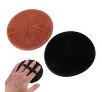 NOLITOY 2Pcs Silicone Bathing Brush Handheld Scalp and Body Massage Shower Scrubber for Dead Skin Removal and Circulation Improvement Portable Bath Brush for Home Use