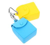 NOLITOY 2pcs Silicone Coin Pouches with Button Closure and Hook Portable Key Holder and Earphone Storage Bags Travel Organizers for Small Item Storage Yellow and Blue