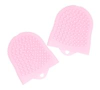 NOLITOY 2pcs Silicone Facial Cleansing Brush Exfoliator with Deep Massage Function, Pink Soft Silicone Face Scrubber for Gentle Facial Wash and Dead Skin Removal, Suitable for Sensitive