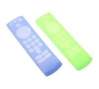 NOLITOY 2Pcs Silicone Remote Controller Cover for 2021 Voice Remote 3rd Gen Glow in the Dark Night Blue and Green TV Protector Shell for Home Use