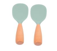 NOLITOY 2pcs Silicone Rice Spoon Paddle Scoop Rice Cooker Ladle Standing Design for Sushi Serving Utensil Home Party Cooking