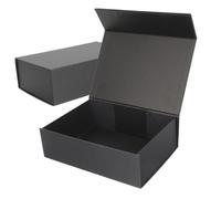 NOLITOY 2pcs Small Black Gift Boxes with Magnetic Folding Lid Paper Packaging Cases for Presents Lightweight Portable Gift Wrap Stylish and Secure Storage for Special Occasions