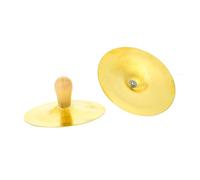 NOLITOY 2pcs Small Copper Finger Cymbals Wooden Handles, 10cm Hand Percussion Instrument for Boys and Girls Music Education and Performance