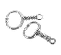 NOLITOY 2pcs Stainless Steel Cattle Nose Rings Studs, Small and Medium Sizes, Farm Livestock Traction Equipment for Weaning and Hauling Cattle