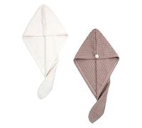 NOLITOY 2pcs Super Absorbent Waffle Weave Hair Drying Caps Fast Drying Shower Caps for Women Men Soft Supple Towels to Reduce Frizz and Protect Hair From Damage