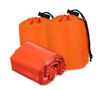 NOLITOY 2pcs Thermal Emergency Survival Sleeping Bags with Storage Bags Lightweight Cold Outdoor Camping Bright Orange for Adults