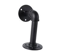 NOLITOY 2pcs Thickened Industrial Iron Pipe Bracket for Wall Mounted Floating Shelves Retro Black Iron Flange Shelf Bracket with Wood Board Rack Heavy Duty Wall Storage Support for Kitchen