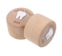NOLITOY 2pcs Tooth Fairy Keepsake Box Wooden Tooth Storage Holder for Kids Lost Collection Cute Delicate Design for Birthday or Easter Celebration