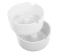 NOLITOY 2pcs Unbreakable White Ashtrays with Capacity for Indoor Outdoor Use Minimalist Design for Home Office Hotel Patio Tabletop