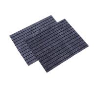 NOLITOY 2pcs Urinal Mats Deep Grey Striped Absorbent Bathroom Floor Protection with Non Slip Backing Fast Drying Reusable Pee Pads for Commercial Restrooms and Hotels