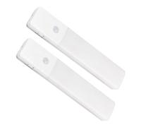 NOLITOY 2pcs USB Rechargeable LED Motion Sensor Lights Human Body Induction Night Lamps for Wardrobe Stairs Corridor Auto Off After Wireless with White Light No Wiring Needed