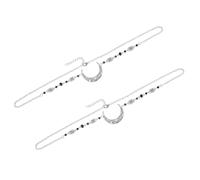 NOLITOY 2Pcs Vintage Crystal Moon Star Forehead Jewelry Headpiece for Women Bridal Wedding Hair Decor Charming Head Chain Accessories