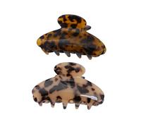NOLITOY 2pcs Vintage Geometric Hair Claw Clips Acetate Non-slip Hair Clasp Clips for Women Stylish Leopard and Beige Colors